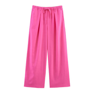 Women Clothing Asymmetric Solid Wide Leg Pant Sets