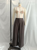 Summer Wind Fashionable Curled Brim Short Sleeve Hunting Loose Collared Shirt Women Casual Trousers Suit