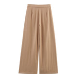 Spring Women Clothing French Design Wide Leg Pants Sets