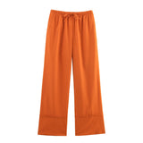 Orange Casual Pants