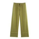 Green Casual Pants