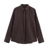 Summer Women Clothing Collared Single Breasted Long Sleeve Shirt Wide Leg Trousers Set Women