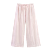Women Clothing Casual Short Shirt Wide Leg Pants Sets