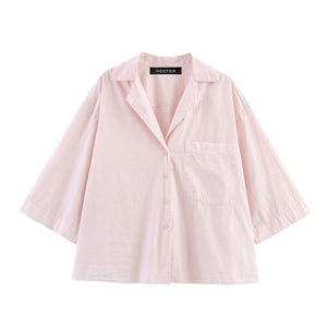 Women Clothing Casual Short Shirt Wide Leg Pants Sets