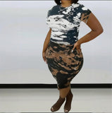 Plus Size Women Summer Sexy Camouflage Dress