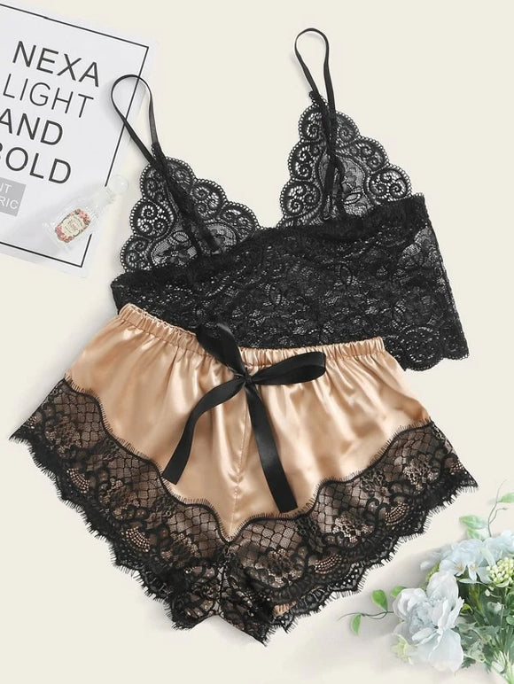 Pajamas Artificial Silk Home Wear Women Sexy Underwear