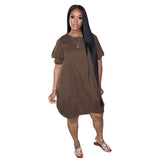 Women Clothing Dress Puffy Large T shirt Lantern Dress Short Sleeve Summer
