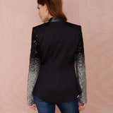 plus Size Blazer Women Sequined Slim Casual Women Small Blazer