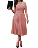 With Belt African plus Size Women Clothing High Waist Pleated Dress