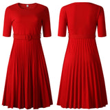 With Belt African plus Size Women Clothing High Waist Pleated Dress