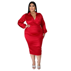Plus Size Solid Color Fashion Casual Women Collared Lady Casual Suit Nightclub Outfit
