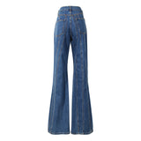 Niche Designer Trousers Asymmetric Oblique Waist Placket Multi Line Split Stitching Structure Cut Jeans