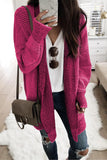 Black Plaid Knitted Long Open Front Cardigan