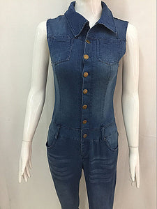Denim Slim Fit Slimming Jumpsuit Jeans