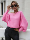 Autumn Winter New Fashion New Loose off Shoulder Plus Size Solid Color Sweater Office Sweater for Women
