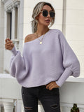 Autumn Winter New Fashion New Loose off Shoulder Plus Size Solid Color Sweater Office Sweater for Women