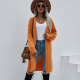 Autumn Long Cardigan Solid Color Women Knitted Women Clothing Fashion Sweater Women
