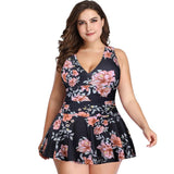 Plus Size Swimsuit Cover Belly Solid Color Printing Skirt Split Swimsuit Boxer Swimming Trunks