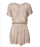 Sexy Mesh Hollow Out Cutout out Knitted Beach Dress Bikini Cover Holiday Sun Protection Shirt