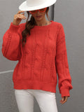Autumn Winter Sweaters Twisted String Solid Color Loose-Fitting Plus Size round Neck Knitted Sweater for Women