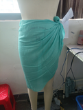 One Piece Apron Solid See through Sexy Beach Women Chiffon Split Vacation Skirt