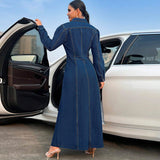 Women Clothing Breasted Long Sleeve Long Coat Dress