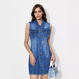 Women Clothing Office Slim Fit Hip Free Denim Dress