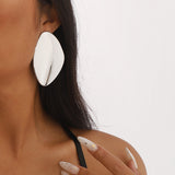 High Profile Retro Elegant Metal Geometry Stud Earrings Simple Personality Metal Alloy Earrings Women