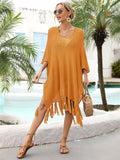Summer Tassel plus Size Loose Hollow Out Cutout Beach Swimsuit Vacation Blouse for Women
