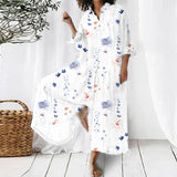 Plus Size Women Clothes Summer Women Wear Loose Printed Long Long Sleeve Jumpsuit
