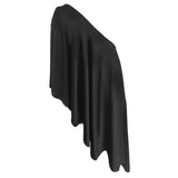 Women Solid Color Casual Sloping Shoulder Off The Shoulder Irregular Asymmetric Sleeveless Loose Top Dress