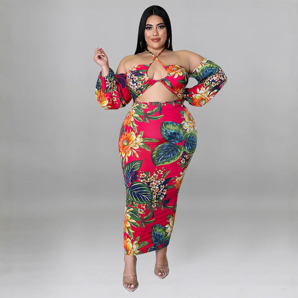 Plus Size Women Clothing Summer Suspender Sexy off the Shoulder Cropped Dress Source Manufacturer