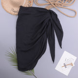 One Piece Apron Solid See through Sexy Beach Women Chiffon Split Vacation Skirt