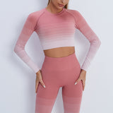 Gradient Sports Long Sleeve Trousers Suit Fitness Running Yoga Long Sleeve Tights