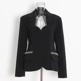 Personalized Backless Spring Autumn Single Breasted Plaid Short Western Women Coat