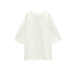 Summer Women Stretch High Waist Shorts   Loose Cotton Short Sleeve T shirt