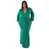 Plus Size Women Sexy Nightclub Dress Irregular Asymmetric V Neck Dress