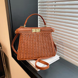 Handbags Women Woven Bag High Sense Large Capacity Creative Handbag Office Messenger Bag