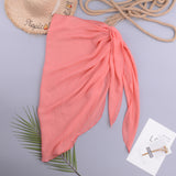 One Piece Apron Solid See through Sexy Beach Women Chiffon Split Vacation Skirt