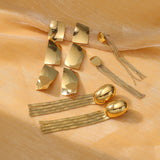 Arrival Exaggerated High Grade Irregular Asymmetric Titanium Steel Earrings Women Affordable Luxury Stainless Steel Tassel Earrings