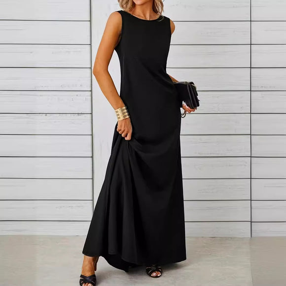 Wal Mart Spring Summer Sexy Sexy High Elastic Solid Color plus Size Women Dress