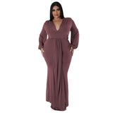 Plus Size Women Sexy Nightclub Dress Irregular Asymmetric V Neck Dress