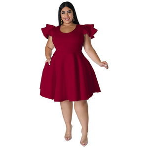 Plus Size Women Clothes Multi Color Formal Swing Dress