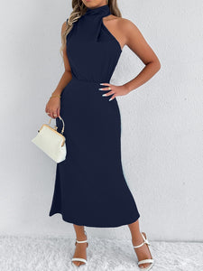Women Clothing Summer Satin Dress Women High Grade Satin Maxi Dress