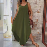 Plus Size Vacation Casual Halter Spaghetti Straps Dress