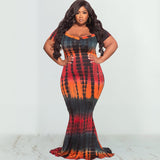 Plus Size Summer Pattern Print Fashion Sexy Long Women Clothes Dress