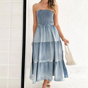 Women Clothing Elegant Elegant Hem Stitching Side Slit Denim