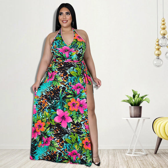 Plus Size Women Clothes Autumn Sexy Swimsuit Long Apron Two Piece Set