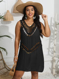 Women Dress plus Size Women Clothes Hand Crocheting Stitching Vest Dress Beach Beach Cover Up