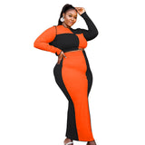 Plus Size Clothing Spring Color Matching Sexy  Casual Set